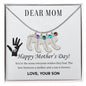 Mom Engraved Baby Feet With Birthstone - Dazora Jewels  - Dazora Jewels 