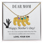 Mom Engraved Baby Feet With Birthstone - Dazora Jewels  - Dazora Jewels 