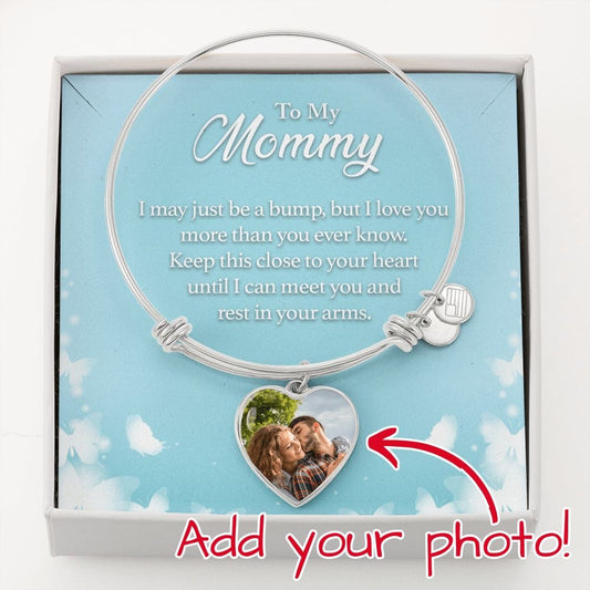 Heart Bangle (Baby First Scan Photo) - Dazora Jewels  - Dazora Jewels 